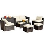  - 8 Pieces Patio Space - Saving Rattan Furniture Set with Storage Box and Waterproof Cover - Outdoor Style Company