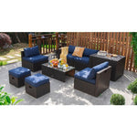  - 8 Pieces Patio Space - Saving Rattan Furniture Set with Storage Box and Waterproof Cover - Outdoor Style Company