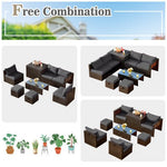  - 8 Pieces Patio Space - Saving Rattan Furniture Set with Storage Box and Waterproof Cover - Outdoor Style Company