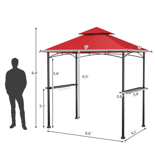  - 8 x 5 Feet 2 - Tier BBQ Grill Gazebo Barbecue Canopy - Outdoor Style Company