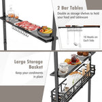  - 8 x 5 FT Outdoor Grill Gazebo with 2 Side Shelves and 20 Hooks - Gray - Outdoor Style Company