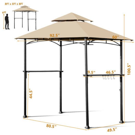  - 8’ x 5’ Outdoor Patio Barbecue Grill Gazebo - Outdoor Style Company