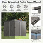  - 8 x 6 Feet Galvanized Steel Storage Shed for Garden Yard - Outdoor Style Company