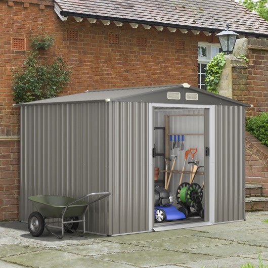  - 8 x 6 Feet Galvanized Steel Storage Shed for Garden Yard - Outdoor Style Company