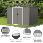  - 8 x 6 Feet Galvanized Steel Storage Shed for Garden Yard - Outdoor Style Company