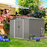  - 8 x 6 Feet Galvanized Steel Storage Shed for Garden Yard - Outdoor Style Company