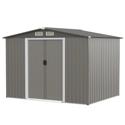  - 8 x 6 Feet Galvanized Steel Storage Shed for Garden Yard - Outdoor Style Company