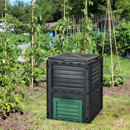  - 80 - Gallon Outdoor Composter with Large Openable Lid and Bottom Exit Door - Outdoor Style Company