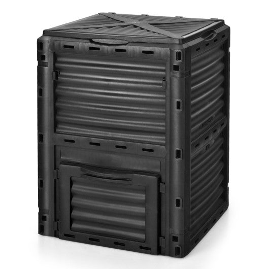  - 80 - Gallon Outdoor Composter with Large Openable Lid and Bottom Exit Door - Outdoor Style Company