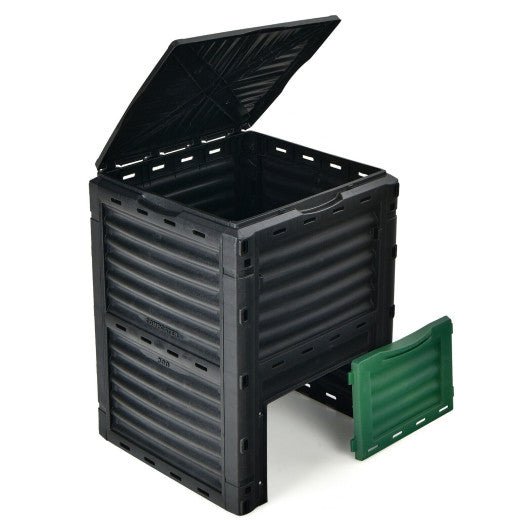  - 80 - Gallon Outdoor Composter with Large Openable Lid and Bottom Exit Door - Outdoor Style Company