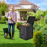  - 80 - Gallon Outdoor Composter with Large Openable Lid and Bottom Exit Door - Outdoor Style Company