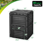  - 80 - Gallon Outdoor Composter with Large Openable Lid and Bottom Exit Door - Outdoor Style Company