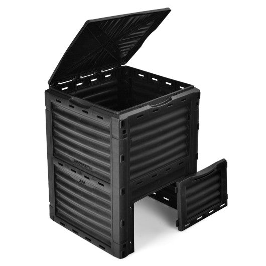  - 80 - Gallon Outdoor Composter with Large Openable Lid and Bottom Exit Door - Outdoor Style Company