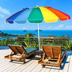  - 8FT Portable Beach Umbrella with Sand Anchor and Tilt Mechanism for Garden and Patio - Outdoor Style Company