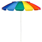  - 8FT Portable Beach Umbrella with Sand Anchor and Tilt Mechanism for Garden and Patio - Outdoor Style Company