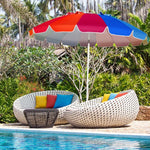  - 8FT Portable Beach Umbrella with Sand Anchor and Tilt Mechanism for Garden and Patio - Outdoor Style Company