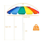  - 8FT Portable Beach Umbrella with Sand Anchor and Tilt Mechanism for Garden and Patio - Outdoor Style Company