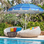  - 8FT Portable Beach Umbrella with Sand Anchor and Tilt Mechanism for Garden and Patio - Outdoor Style Company