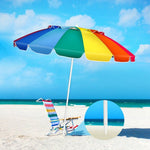  - 8FT Portable Beach Umbrella with Sand Anchor and Tilt Mechanism for Garden and Patio - Outdoor Style Company