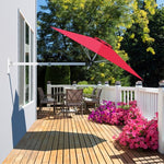  - 8ft Wall - Mounted Telescopic Folding Tilt Aluminum Sun Shade Umbrella - Outdoor Style Company