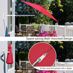  - 8ft Wall - Mounted Telescopic Folding Tilt Aluminum Sun Shade Umbrella - Outdoor Style Company