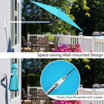  - 8ft Wall - Mounted Telescopic Folding Tilt Aluminum Sun Shade Umbrella - Outdoor Style Company