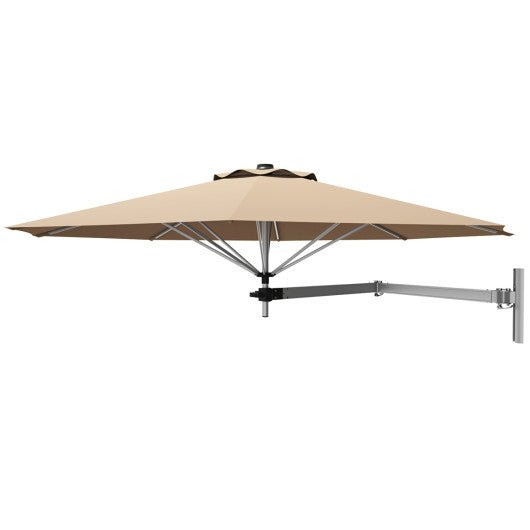  - 8ft Wall - Mounted Telescopic Folding Tilt Aluminum Sun Shade Umbrella - Outdoor Style Company