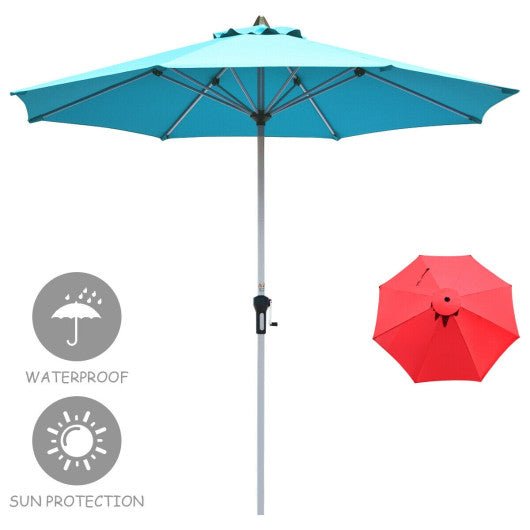  - 9 Feet Patio Outdoor Market Umbrella with Aluminum Pole without Weight Base - Outdoor Style Company