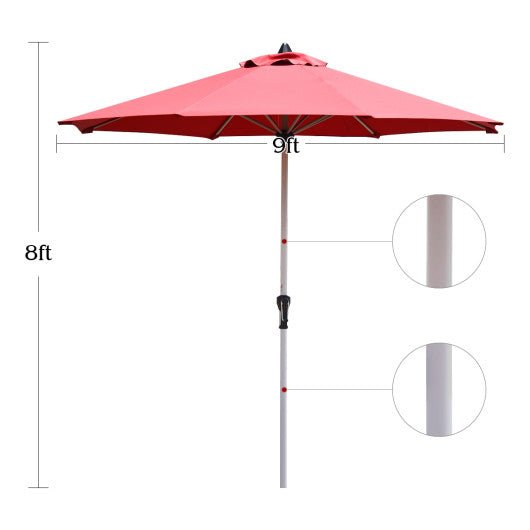  - 9 Feet Patio Outdoor Market Umbrella with Aluminum Pole without Weight Base - Outdoor Style Company