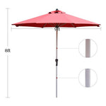  - 9 Feet Patio Outdoor Market Umbrella with Aluminum Pole without Weight Base - Outdoor Style Company