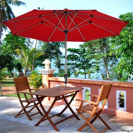  - 9 Feet Patio Outdoor Market Umbrella with Aluminum Pole without Weight Base - Outdoor Style Company