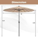  - 9 Feet Round Patio Umbrella with 18 Fiberglass Ribs - Outdoor Style Company