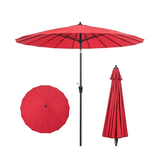  - 9 Feet Round Patio Umbrella with 18 Fiberglass Ribs - Outdoor Style Company