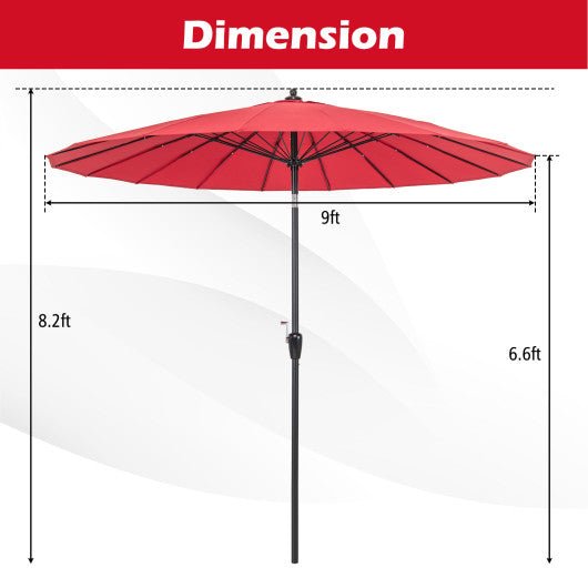  - 9 Feet Round Patio Umbrella with 18 Fiberglass Ribs - Outdoor Style Company