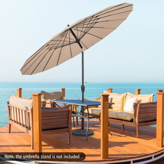  - 9 Feet Round Patio Umbrella with 18 Fiberglass Ribs - Outdoor Style Company