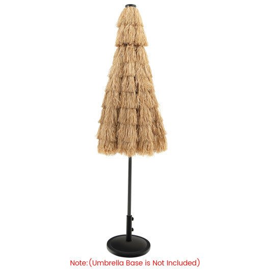  - 9 Feet Solar Powered Thatched Tiki Patio Umbrella with Led Lights. - Outdoor Style Company