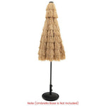  - 9 Feet Solar Powered Thatched Tiki Patio Umbrella with Led Lights. - Outdoor Style Company