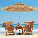  - 9 Feet Solar Powered Thatched Tiki Patio Umbrella with Led Lights. - Outdoor Style Company