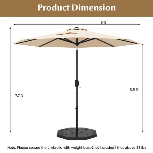  - 9 ft Outdoor Market Patio Table Umbrella Push Button Tilt Crank Lift - Outdoor Style Company