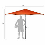  - 9 ft Outdoor Market Patio Table Umbrella Push Button Tilt Crank Lift - Outdoor Style Company