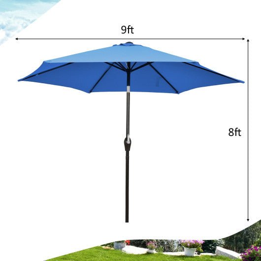  - 9 ft Outdoor Market Patio Table Umbrella Push Button Tilt Crank Lift - Outdoor Style Company