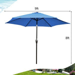  - 9 ft Outdoor Market Patio Table Umbrella Push Button Tilt Crank Lift - Outdoor Style Company