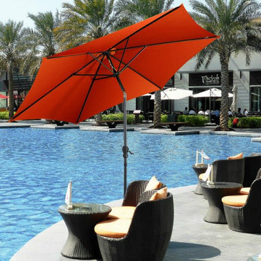  - 9 ft Patio Outdoor Umbrella with Crank - Orange - Outdoor Style Company