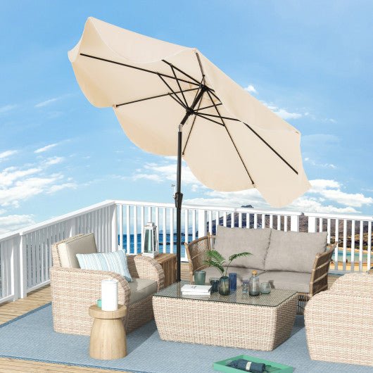  - 9 FT Patio Umbrella with Crank Handle and Push Button Tilt - Outdoor Style Company