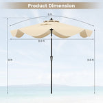  - 9 FT Patio Umbrella with Crank Handle and Push Button Tilt - Outdoor Style Company