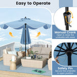  - 9 FT Patio Umbrella with Crank Handle and Push Button Tilt - Outdoor Style Company