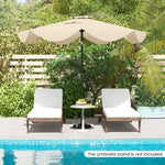  - 9 FT Patio Umbrella with Crank Handle and Push Button Tilt - Beige - Outdoor Style Company