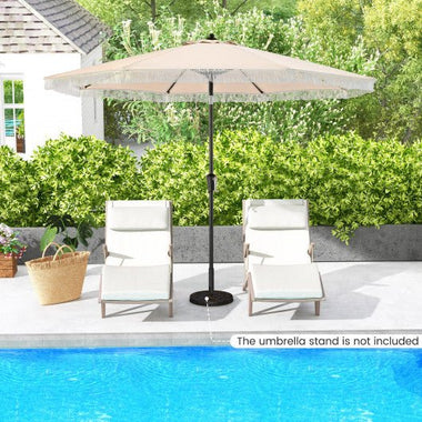  - 9 FT Patio Umbrella with Sun - Protective Canopy for Patio Garden Pool - Beige - Outdoor Style Company