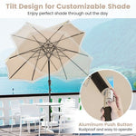  - 9 FT Patio Umbrella with Sun - Protective Canopy for Patio Garden Pool - Beige - Outdoor Style Company