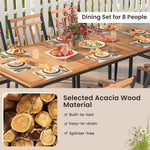  - 9 - Piece Patio Dining Set with 8 Wooden Armchairs - Outdoor Style Company